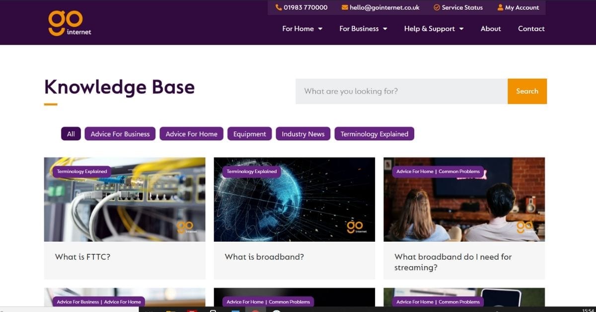 Knowledge Base | Go Internet | Isle of Wight & Hampshire